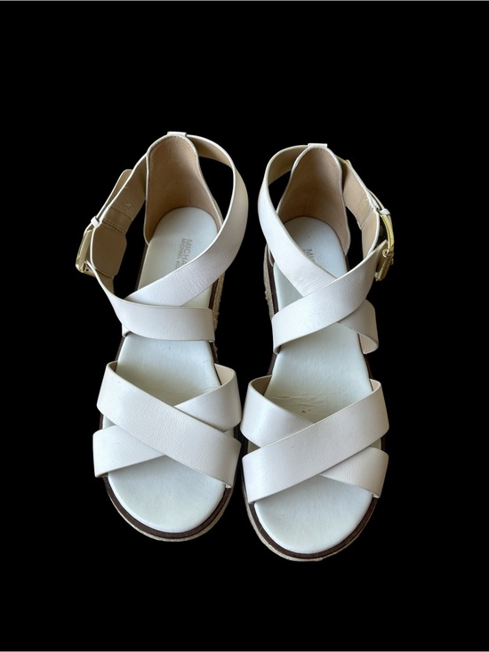 Michael Kors Shoes - Michael Kors Ivory Sandals with Gold Buckles